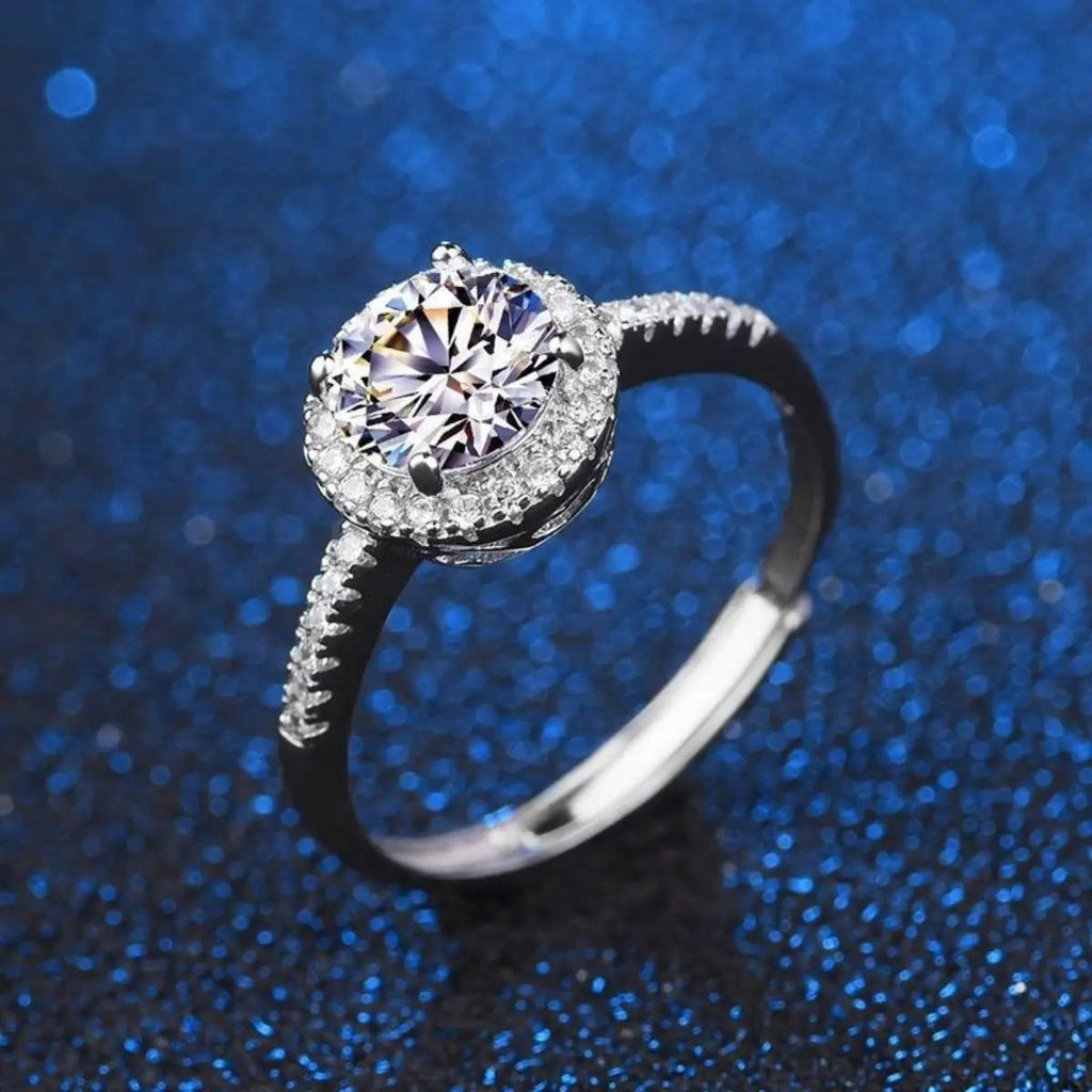 1 Carat Moissanite 925 Sterling Silver Ring by Trendsi