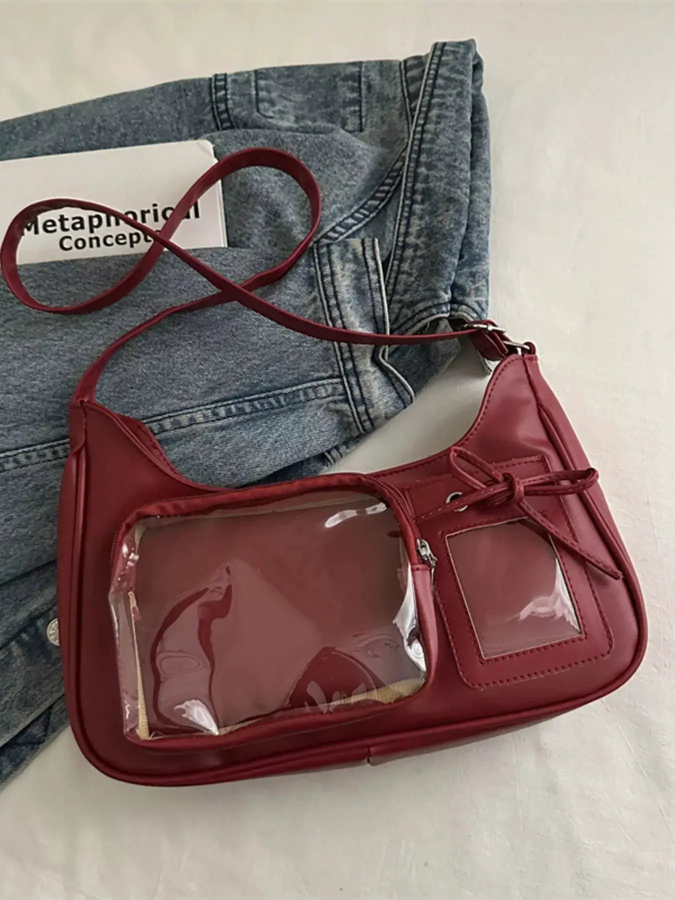 Clear Pocket Crossbody Bag by Trendsi