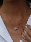 2 Carat 18K Gold-Plated Moissanite Heart Necklace by Trendsi