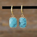 Copper Natural Stone Dangle Earrings by Trendsi