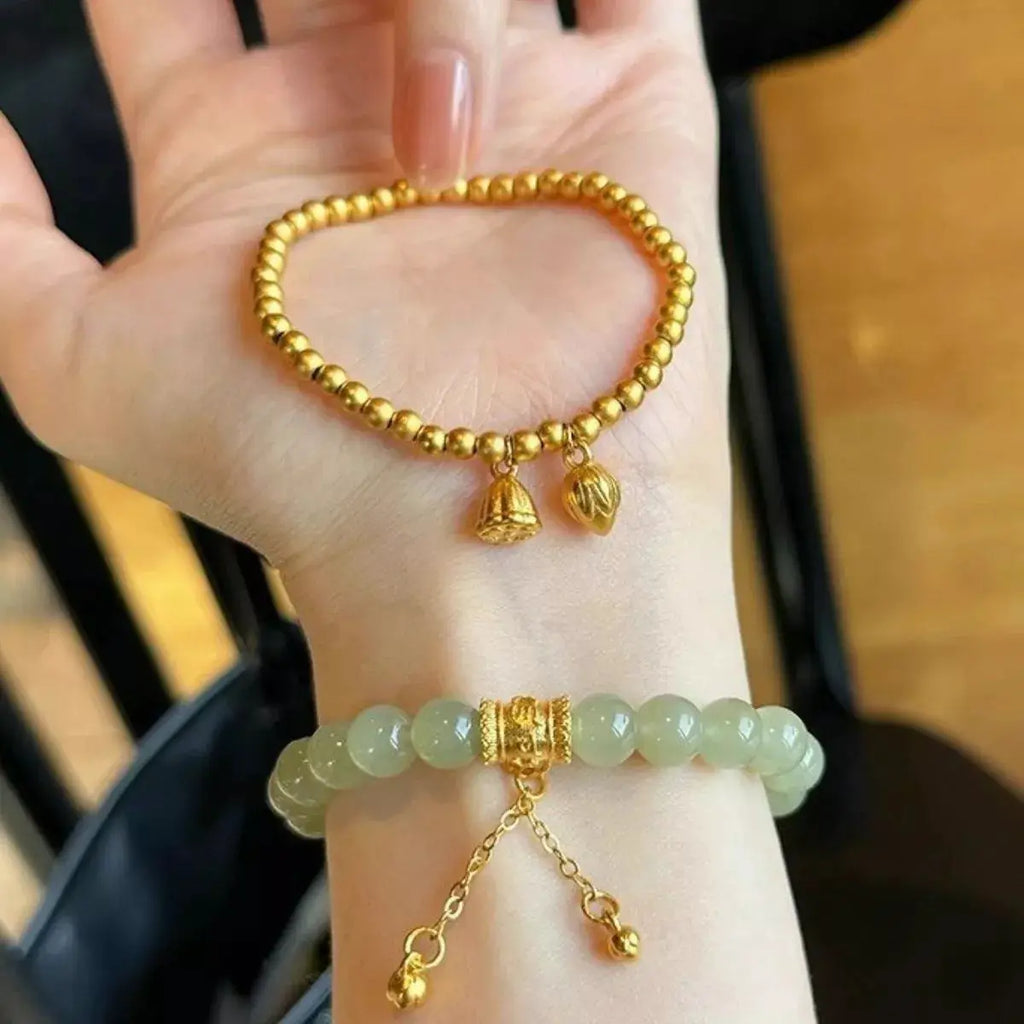 18K Gold-Plated Bead Bracelet by Trendsi