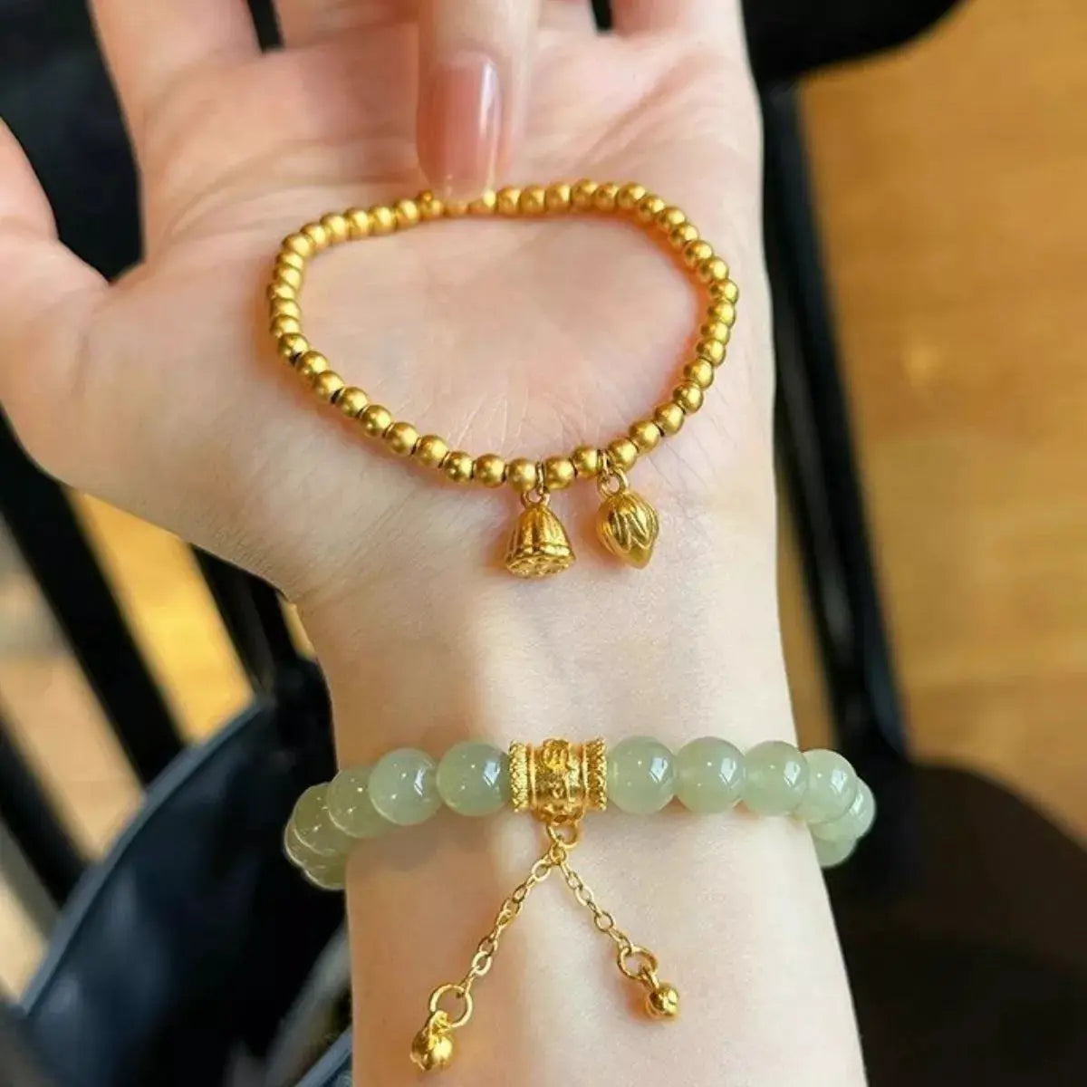 18K Gold-Plated Bead Bracelet by Trendsi