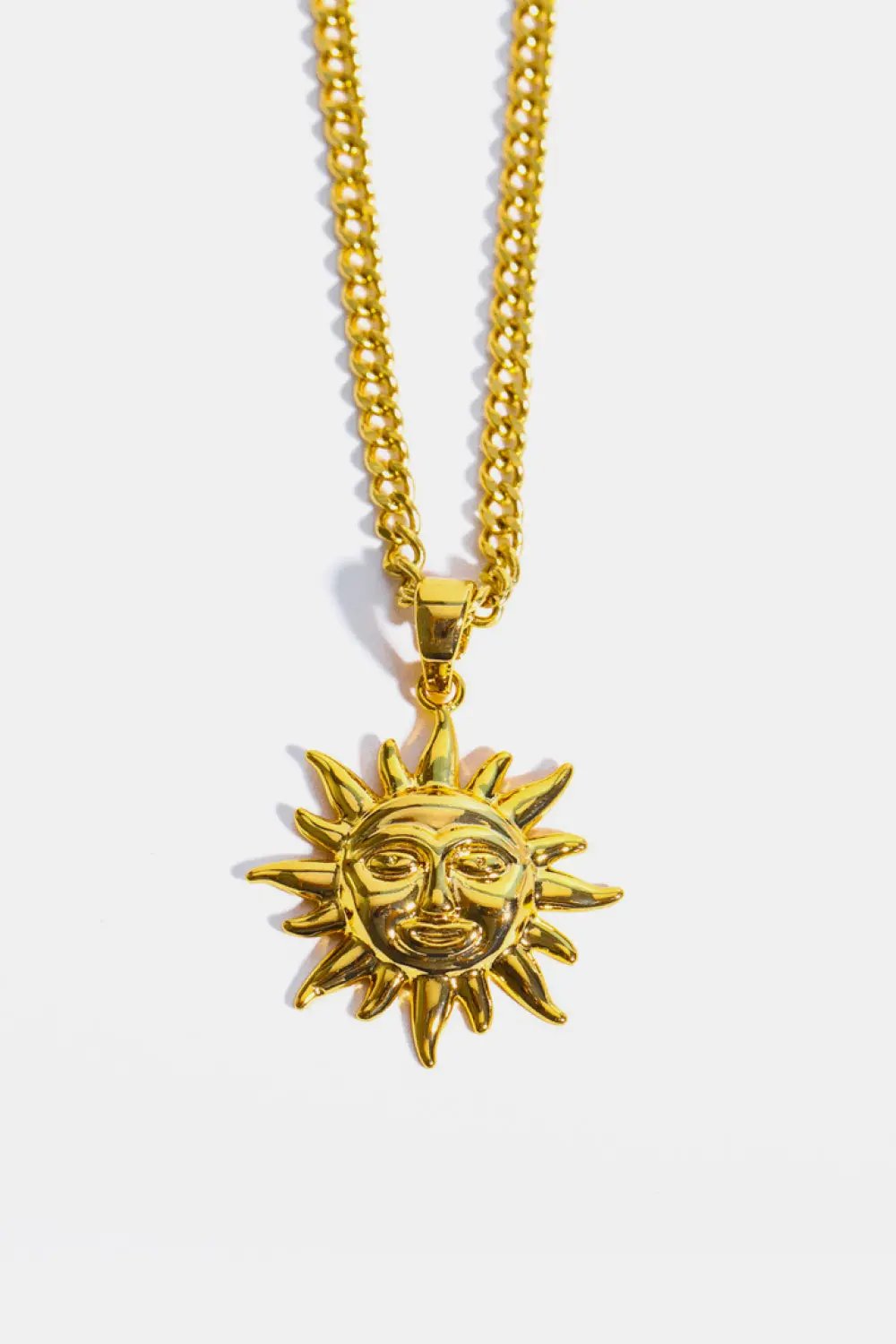 Sun Pendant Copper Necklace by Trendsi