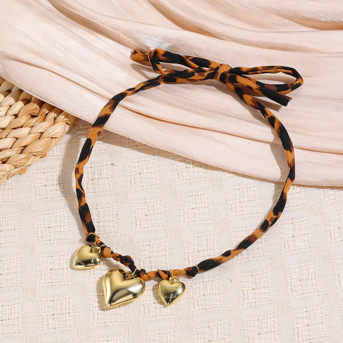 Leopard 18K Gold-Plated Heart Necklace by Trendsi