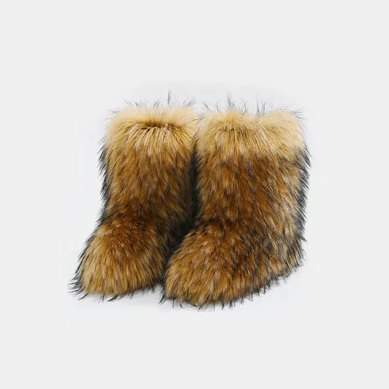 Thermal Fuzzy Platform Boots by Trendsi