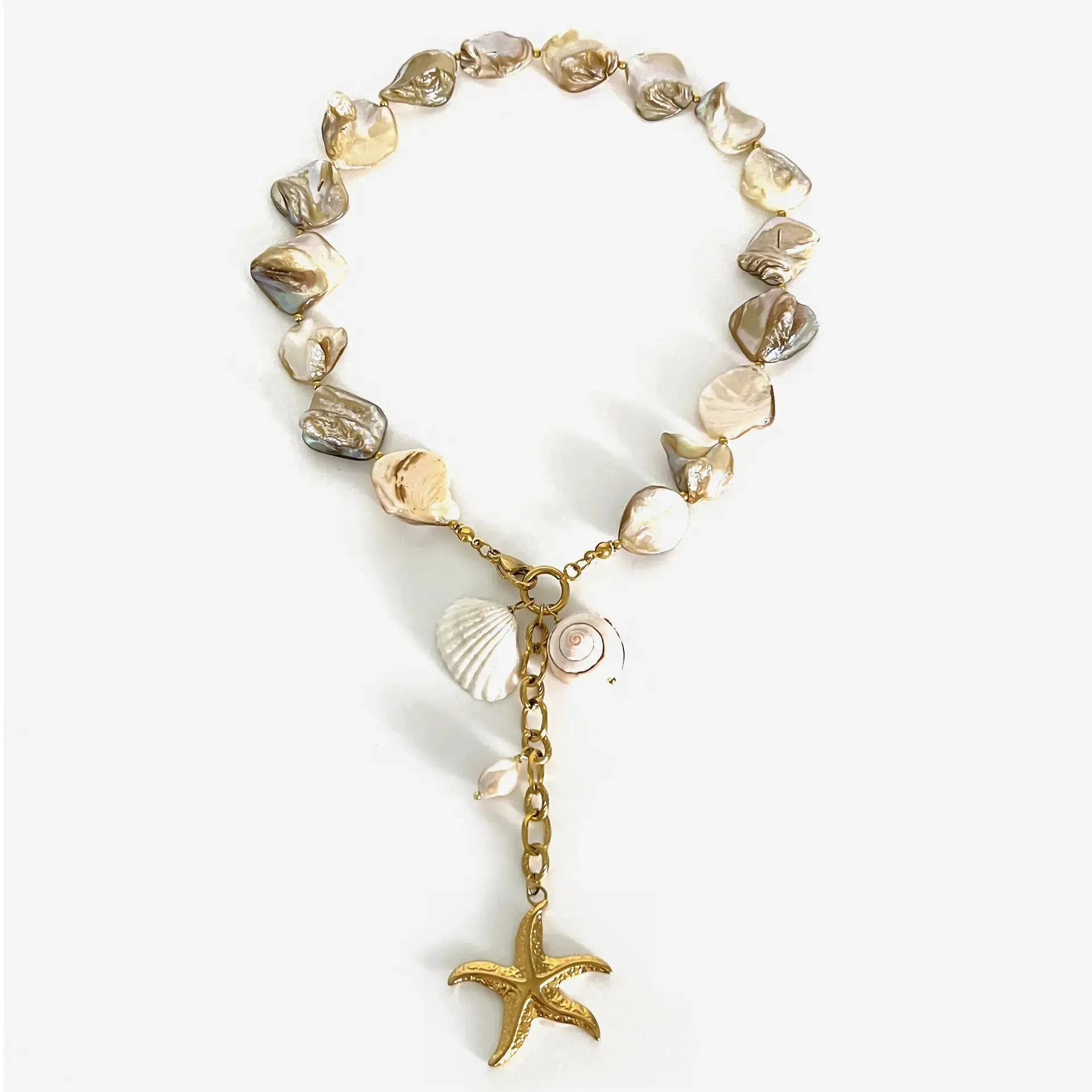 18K Gold-Plated Ocean Theme Necklace with Starfish Pendant by Trendsi