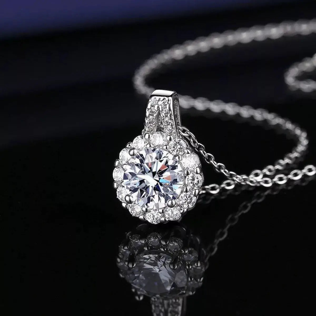 2 Carat Moissanite 925 Sterling Silver Necklace by Trendsi