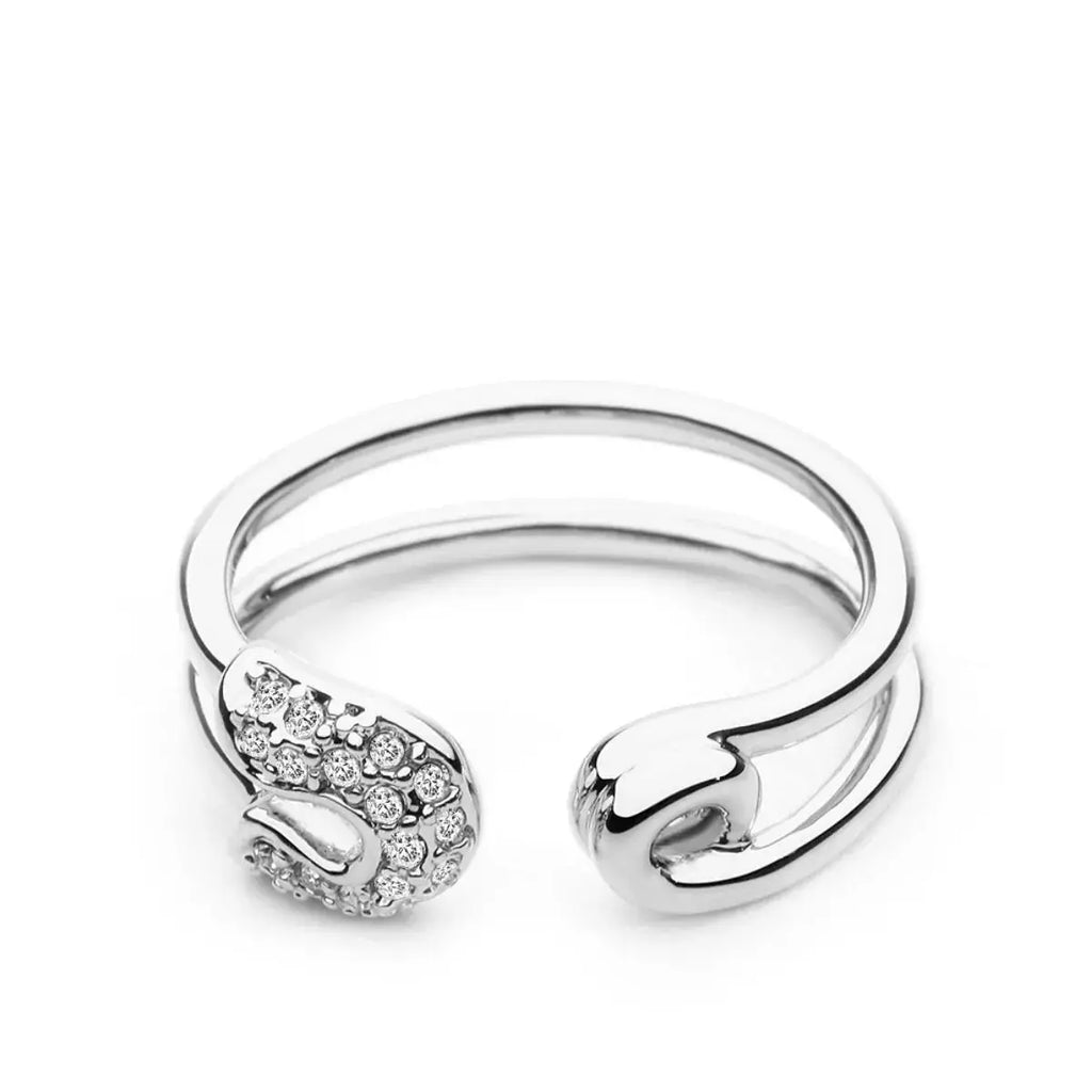 Zircon Double Band Open Ring by Trendsi