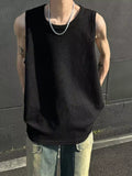 Men's Plus Size Textured Knit Sleeveless Tank Top by Trendsi