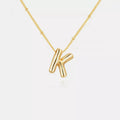Gold-Plated Bubble Initial Necklace by Trendsi