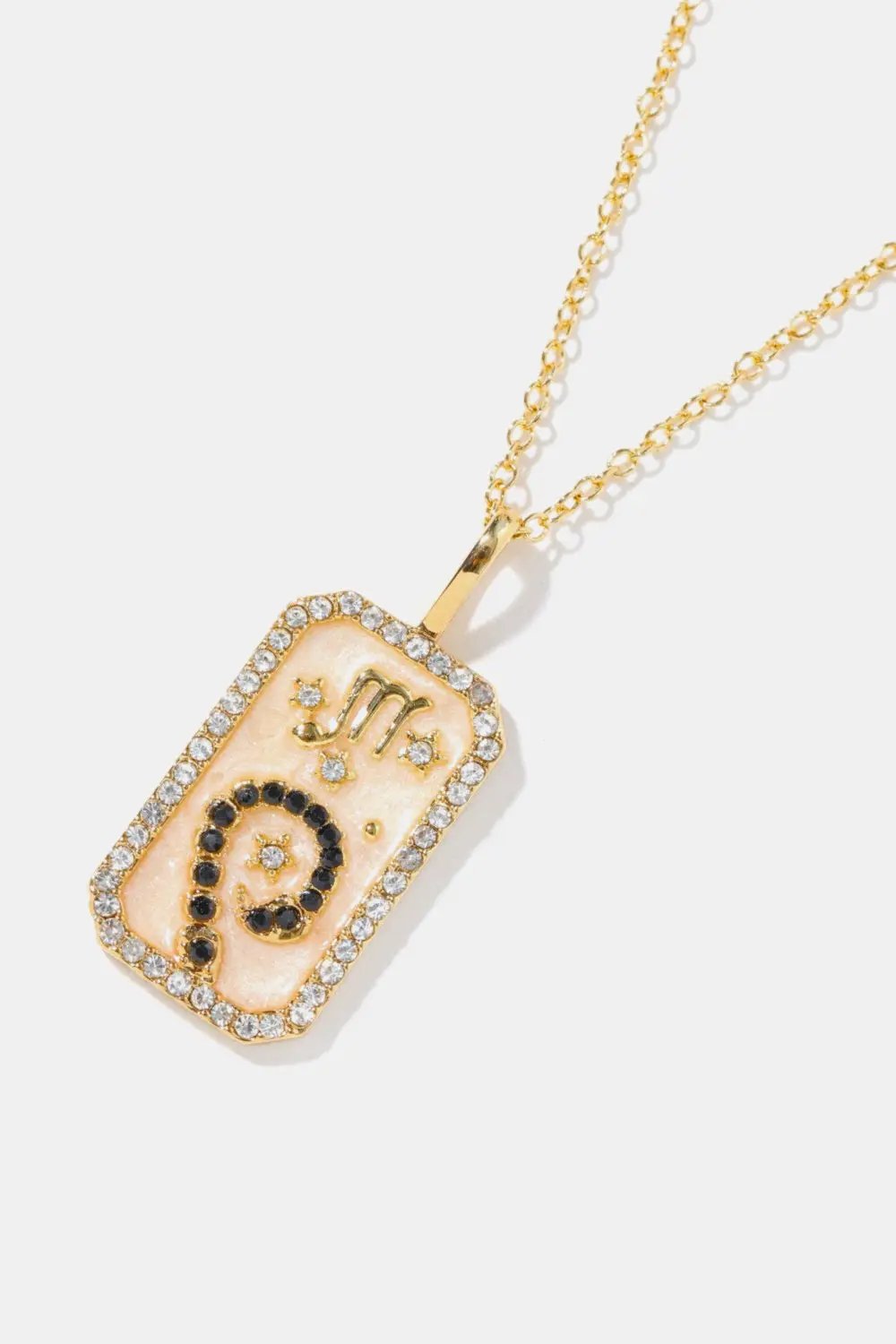 Rhinestone Constellation Pendant Copper Necklace by Trendsi