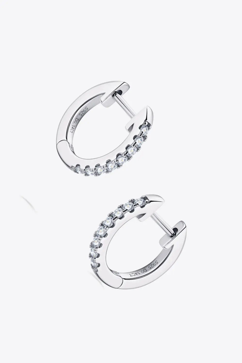 Moissanite 925 Sterling Silver Huggie Earrings by Trendsi