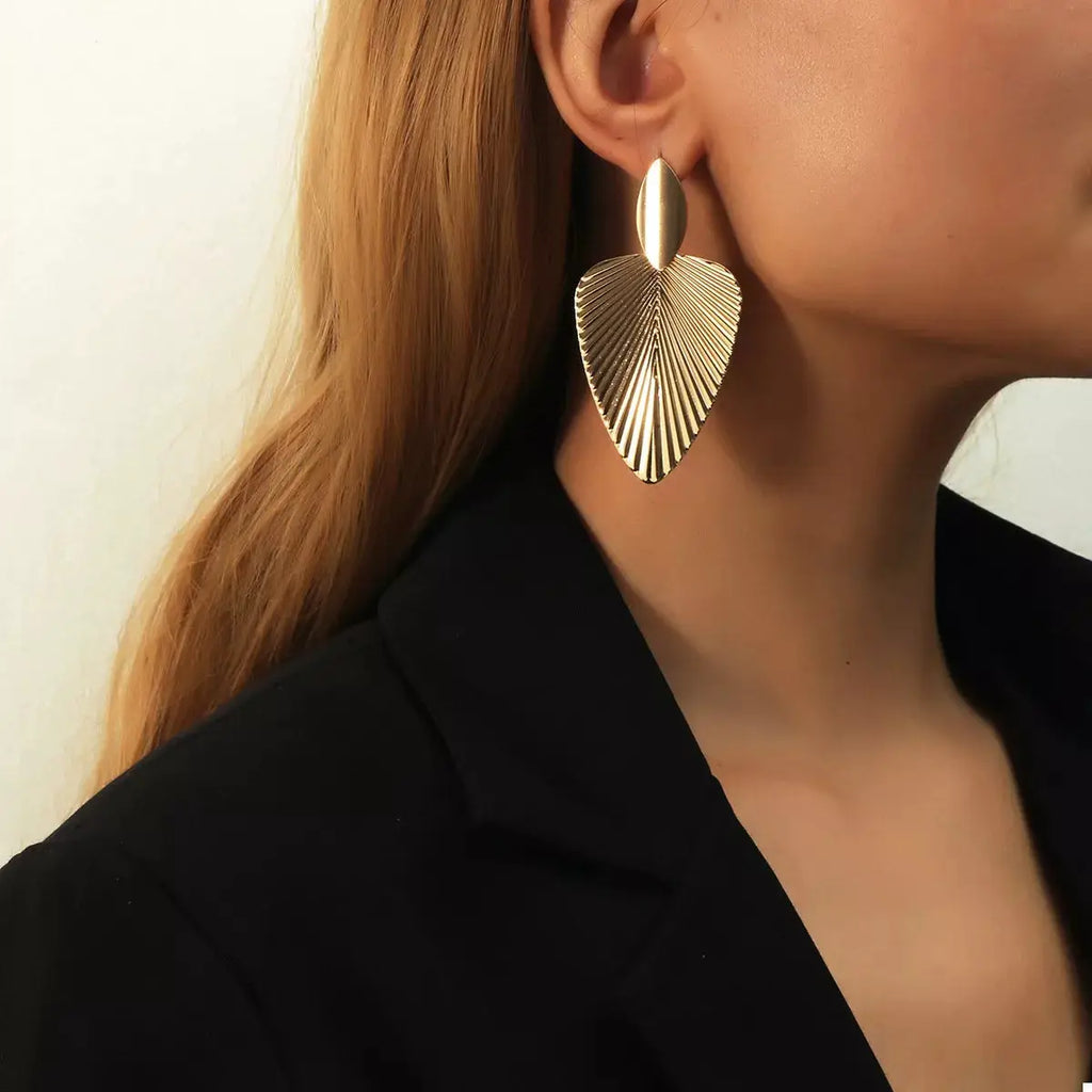 Leaf Shape Dangle Earrings by Trendsi