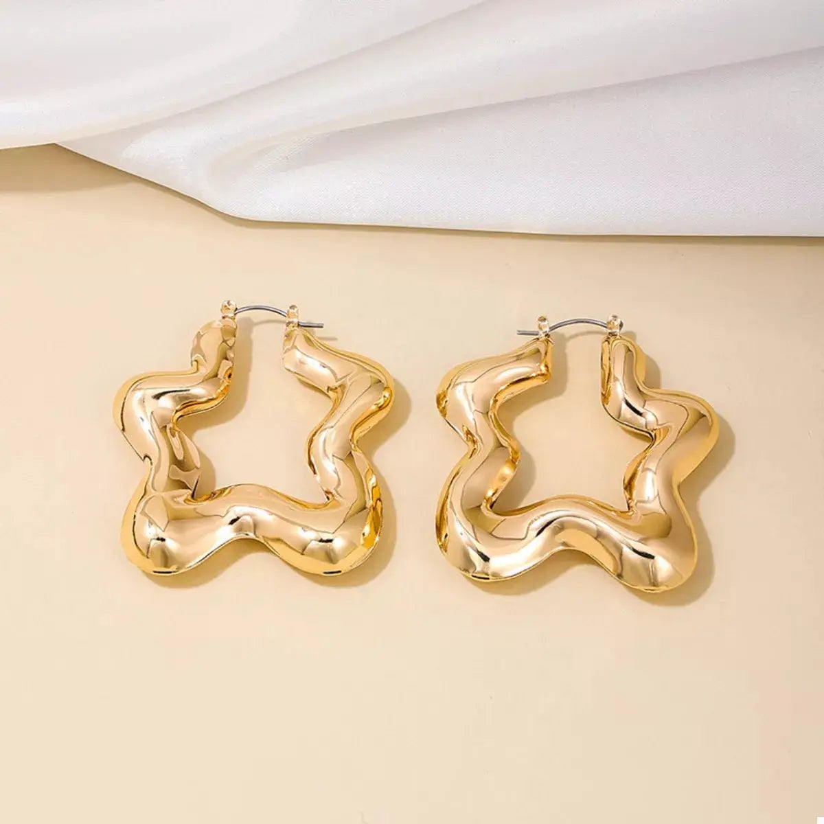 Star Shaped Hoop Earrings by Trendsi