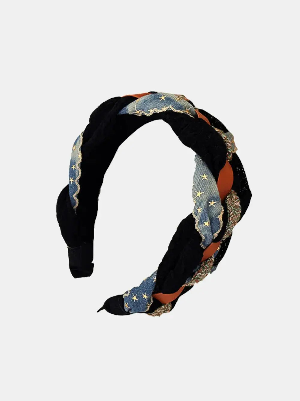 Denim Braided Wide Headband by Trendsi