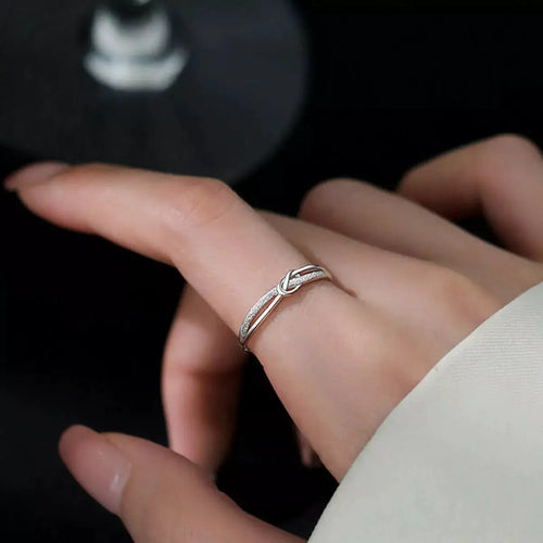 925 Sterling Silver Knot Ring by Trendsi