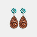 Turquoise Flower Teardrop Earrings by Trendsi