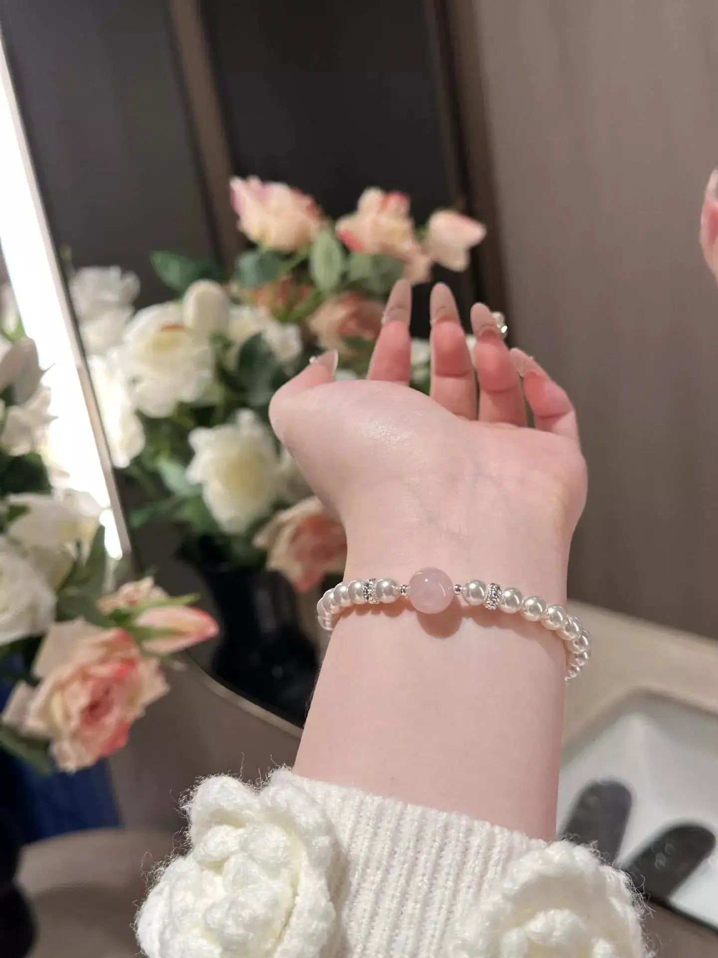 Alloy Pearl Bracelet by Trendsi