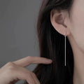925 Sterling Silver Chain Earrings by Trendsi