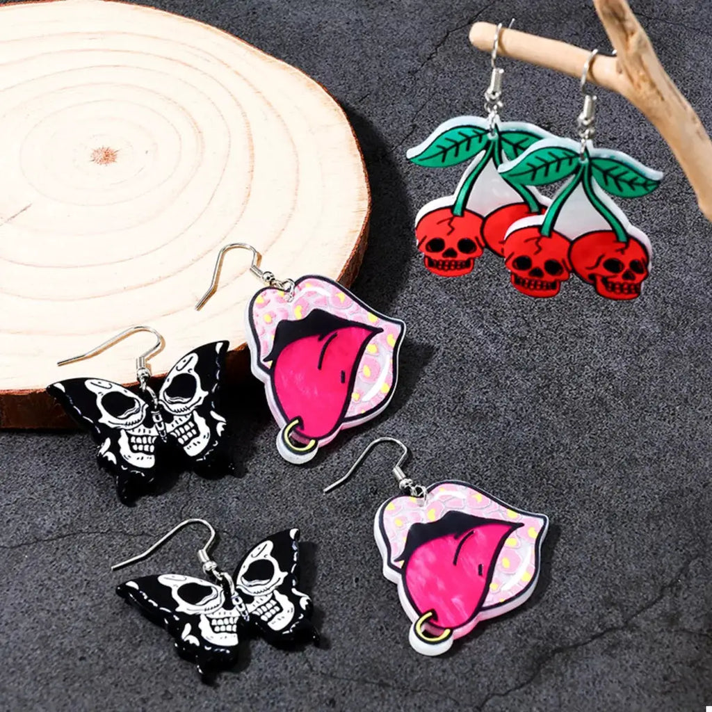 3 Piece Halloween Funky Cartoon Acrylic Dangle Earrings by Trendsi