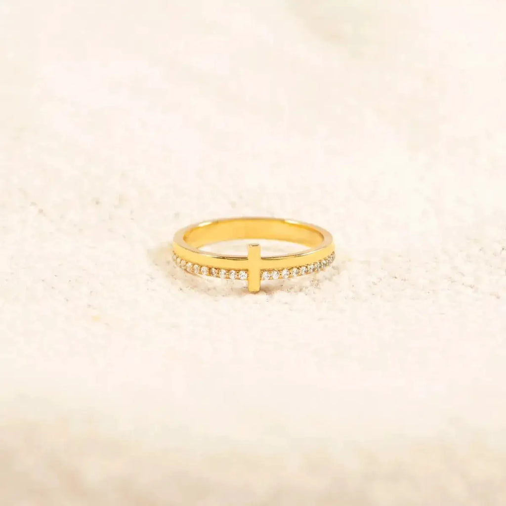 925 Sterling Silver Cross Ring by Trendsi