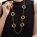 18K Gold-Plated Circle Chain Statement Necklace by Trendsi
