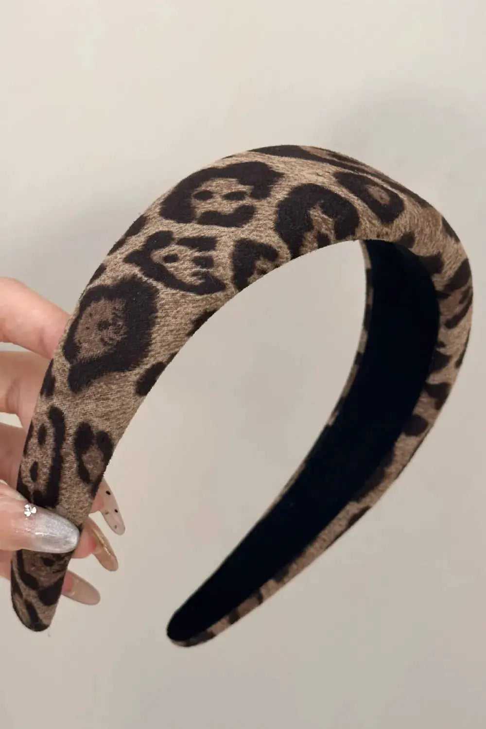 Leopard Polyester Wide Headband by Trendsi