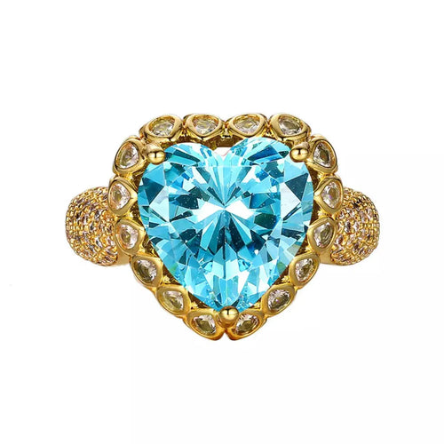 18K Gold-Plated Heart-Shaped Ring by Trendsi