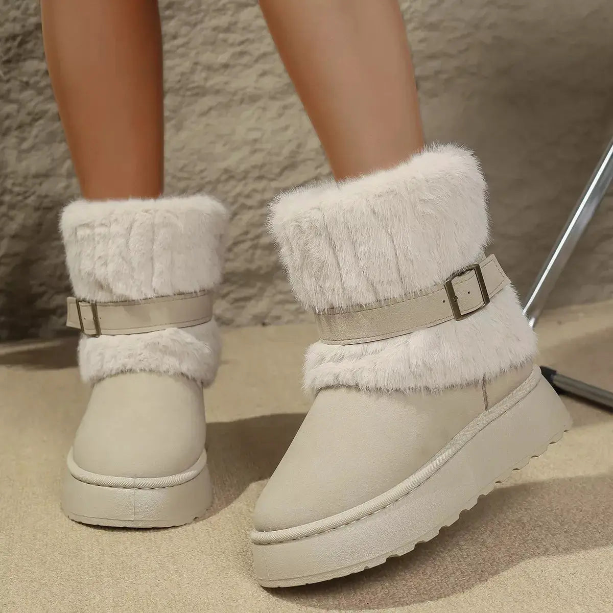 Round Toe Platform Boots by Trendsi