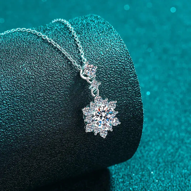 1 Carat Moissanite Zircon 925 Sterling Silver Necklace by Trendsi