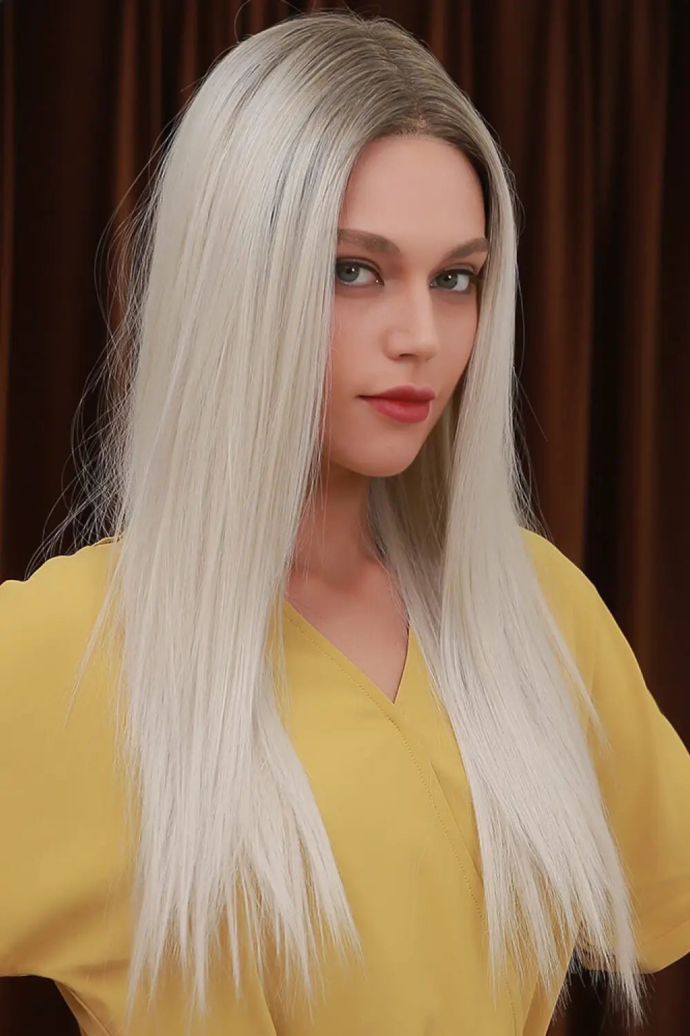 13*2" Lace Front Wigs Synthetic Long Straight 26" Heat Safe 150% Density by Trendsi