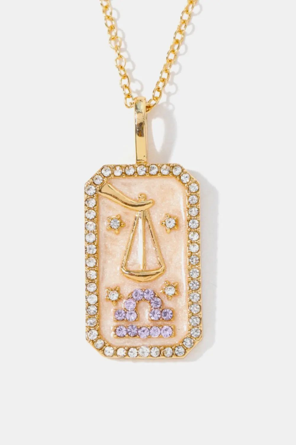 Rhinestone Constellation Pendant Copper Necklace by Trendsi