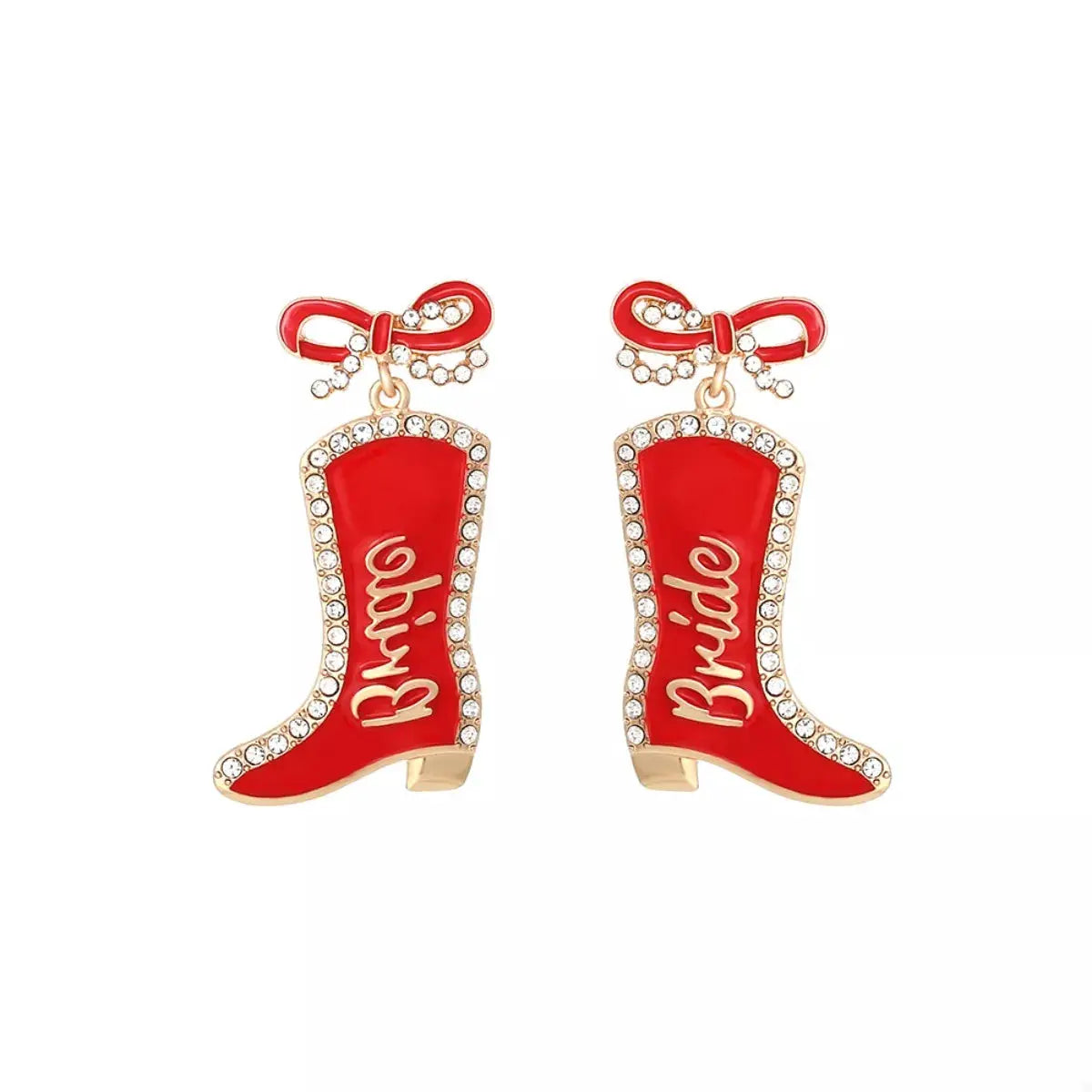 Cowgirl Boot Dangle Earrings with Bow by Trendsi