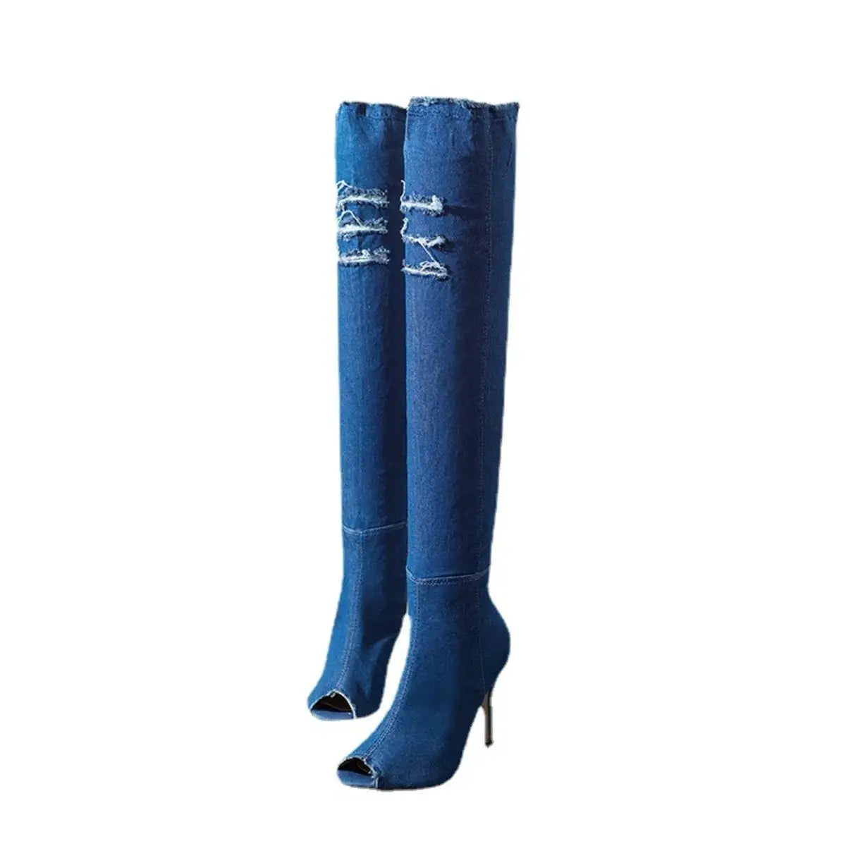 Peep Toe Stiletto Boots by Trendsi