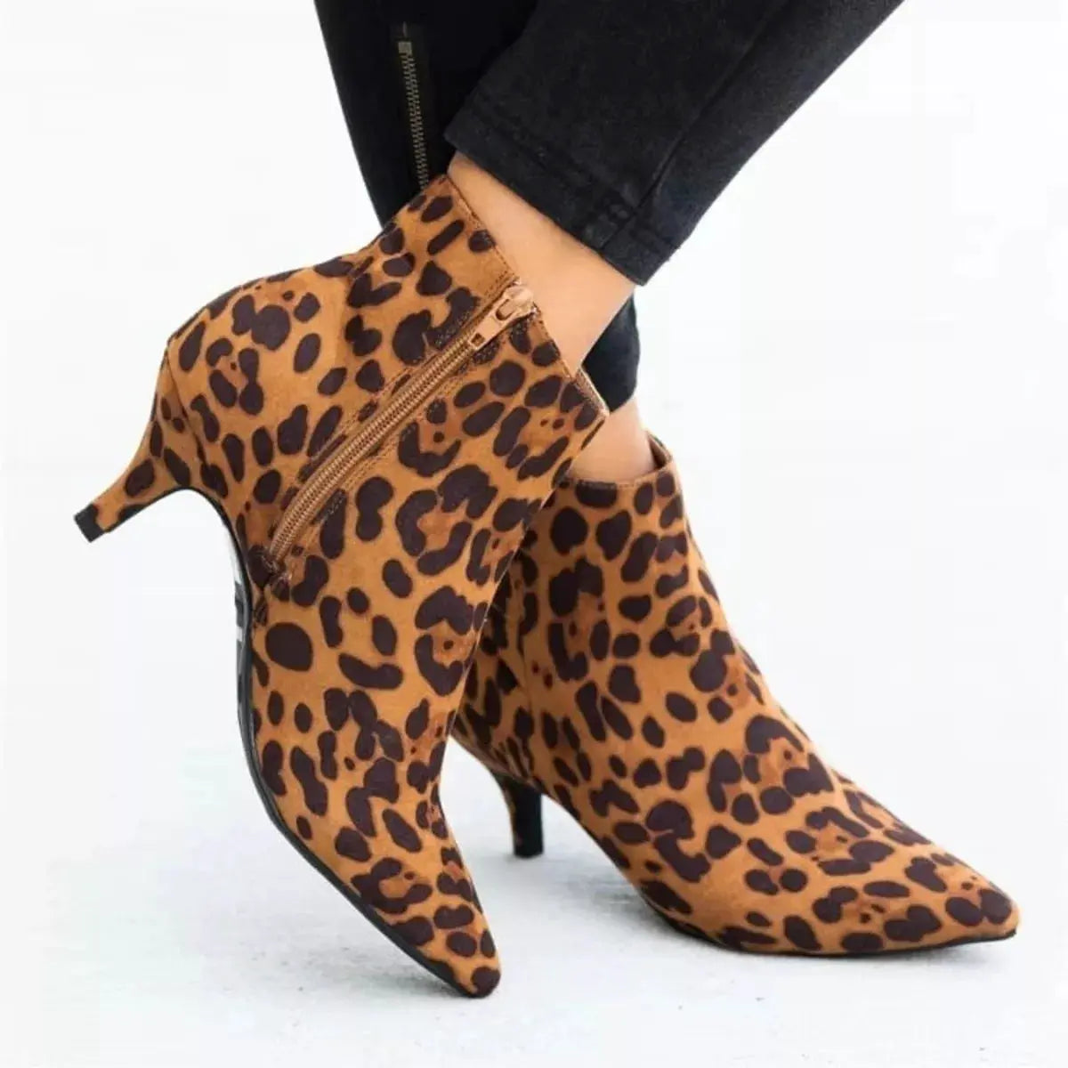 Point Toe Kitten Heels Boots by Trendsi