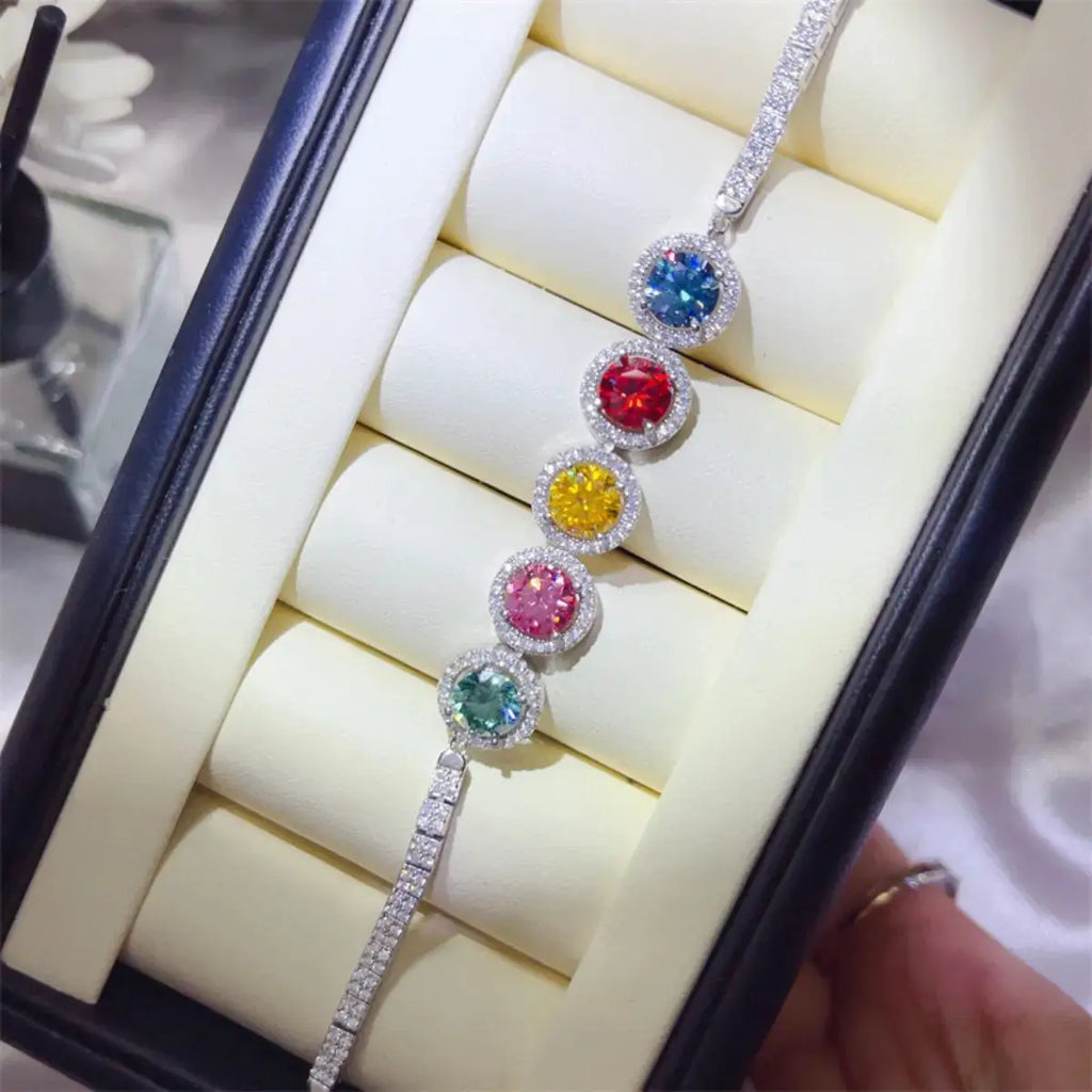 5 Carat 925 Sterling Silver Moissanite Bracelet by Trendsi