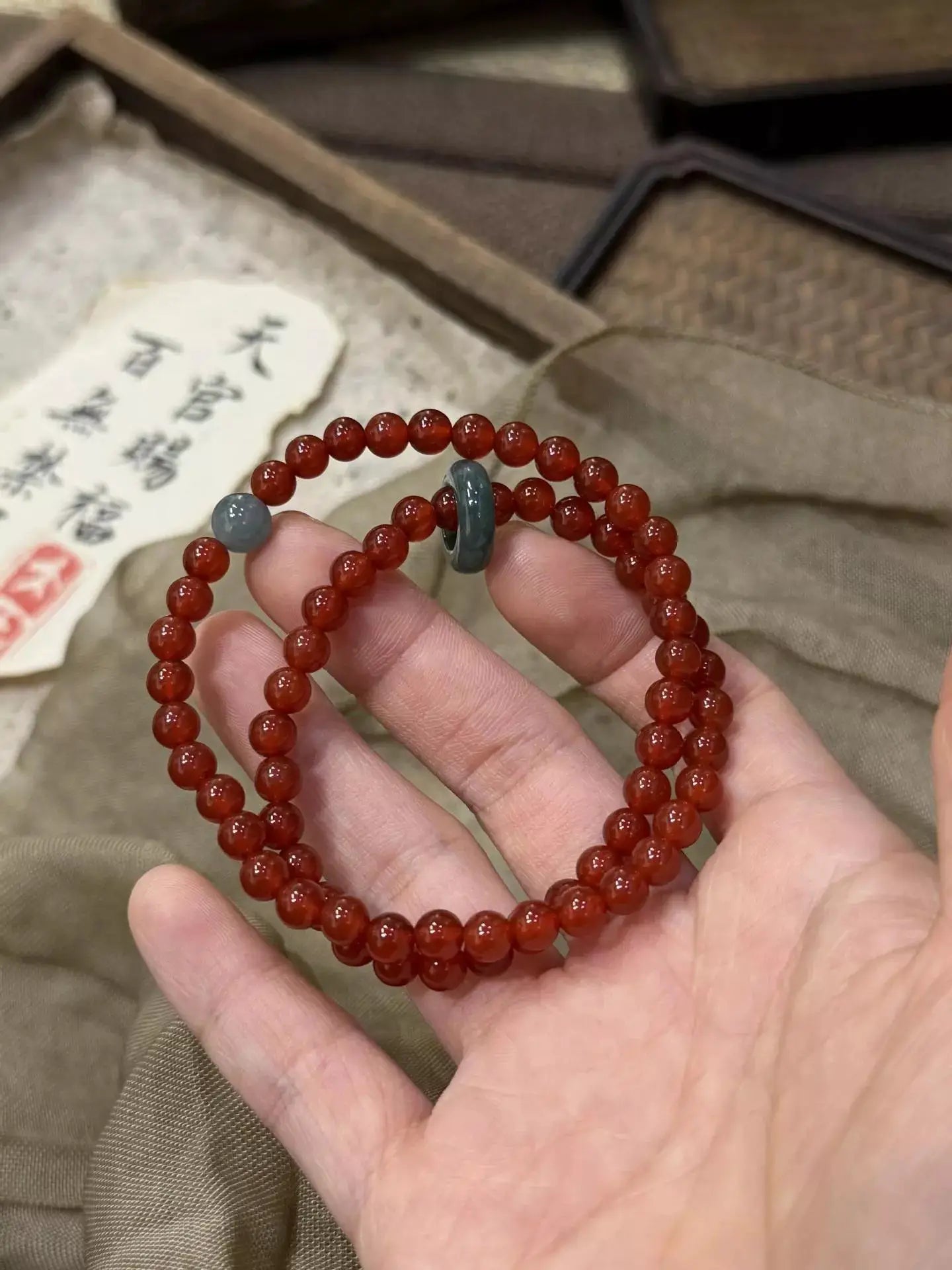 Double Layered Agate Beaded Bracelet by Trendsi