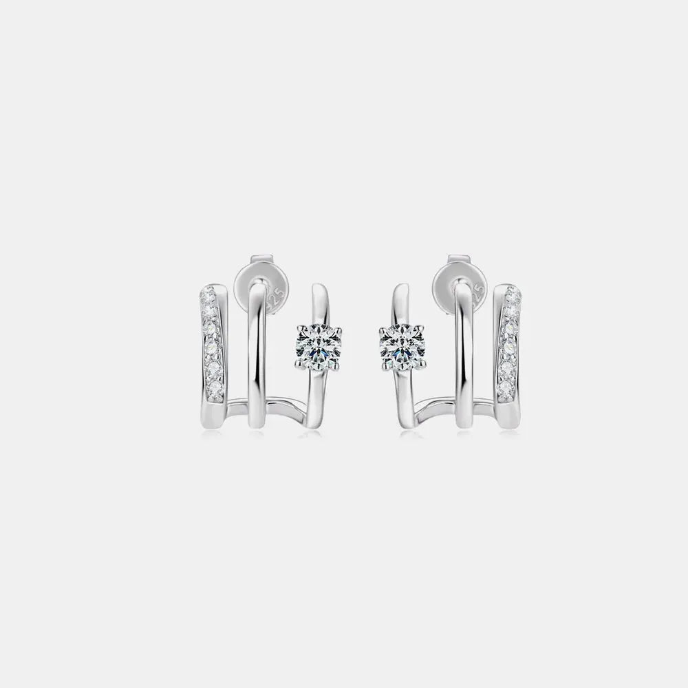 Moissanite 925 Sterling Silver Earrings by Trendsi