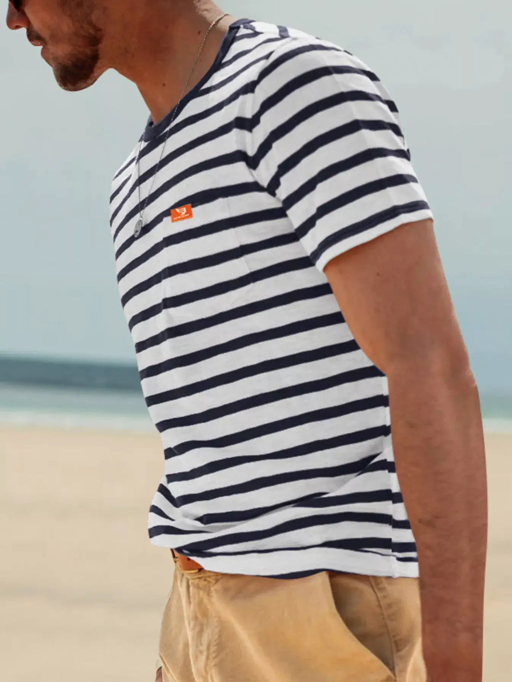 Men's Full Size Striped Pocket Short Sleeve T-Shirt Plus Size by Trendsi