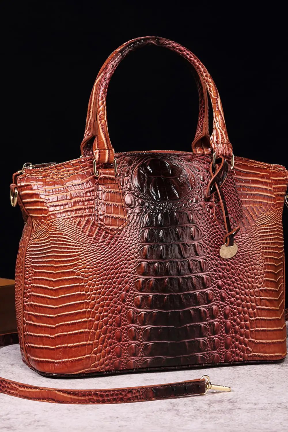 Gradient PU Leather Handbag by Trendsi