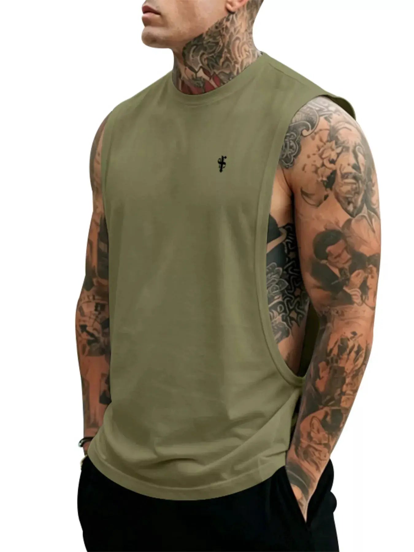 Men's Full Size Round Neck Tank Top Plus Size by Trendsi