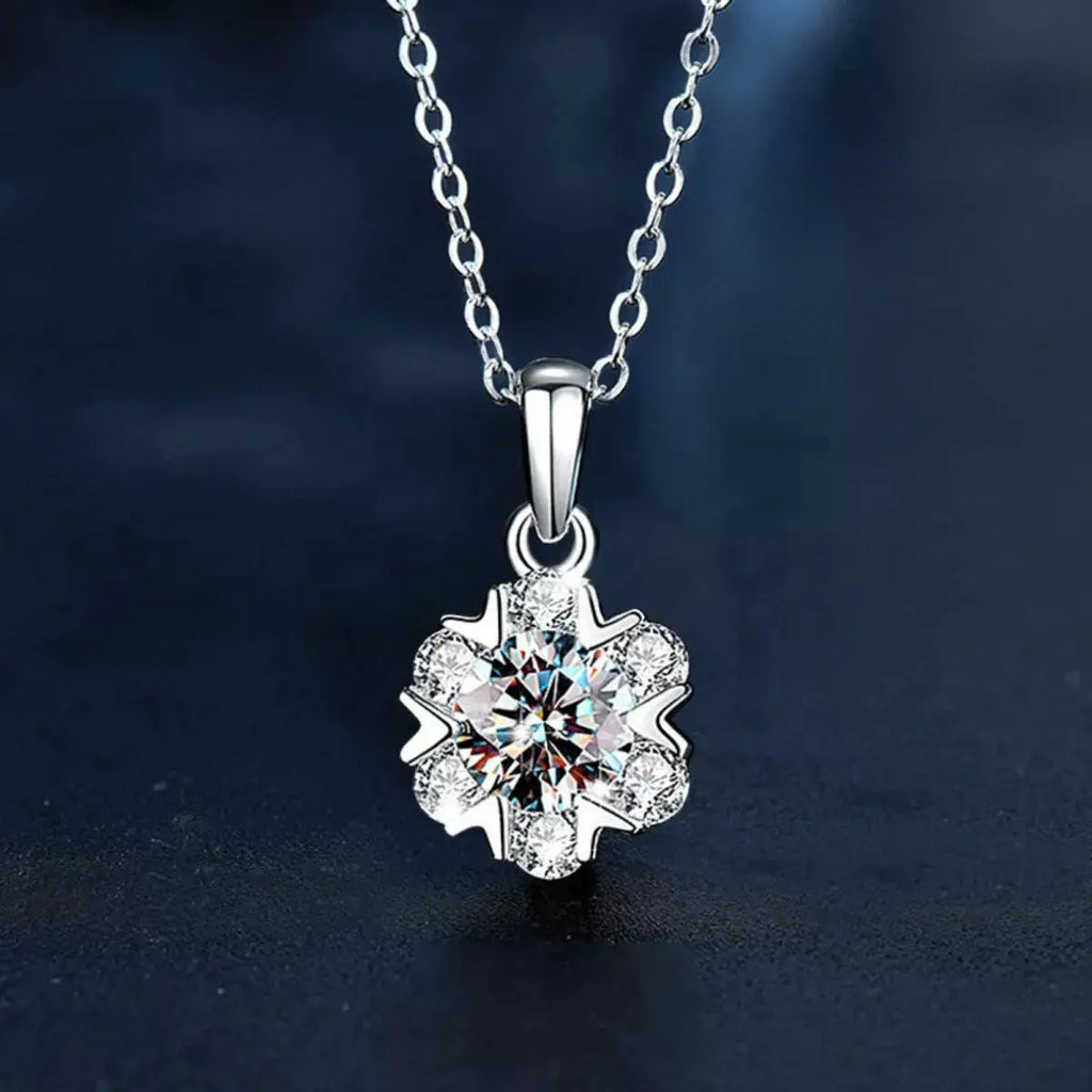1 Carat Moissanite 925 Sterling Silver Pendant Necklace by Trendsi