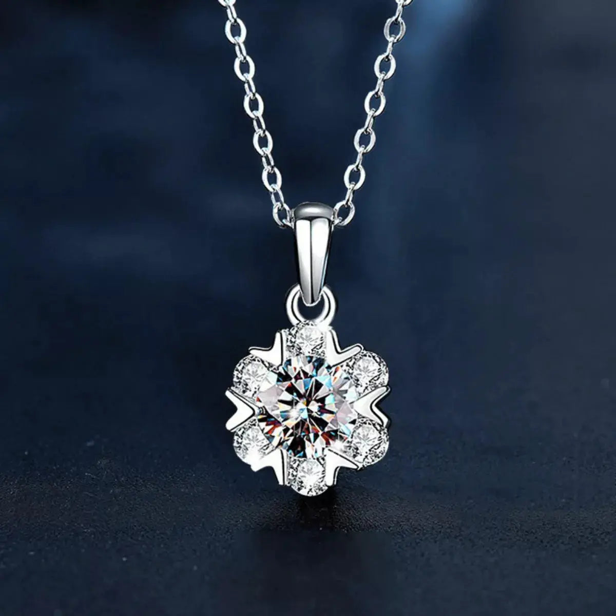 1 Carat Moissanite 925 Sterling Silver Pendant Necklace by Trendsi