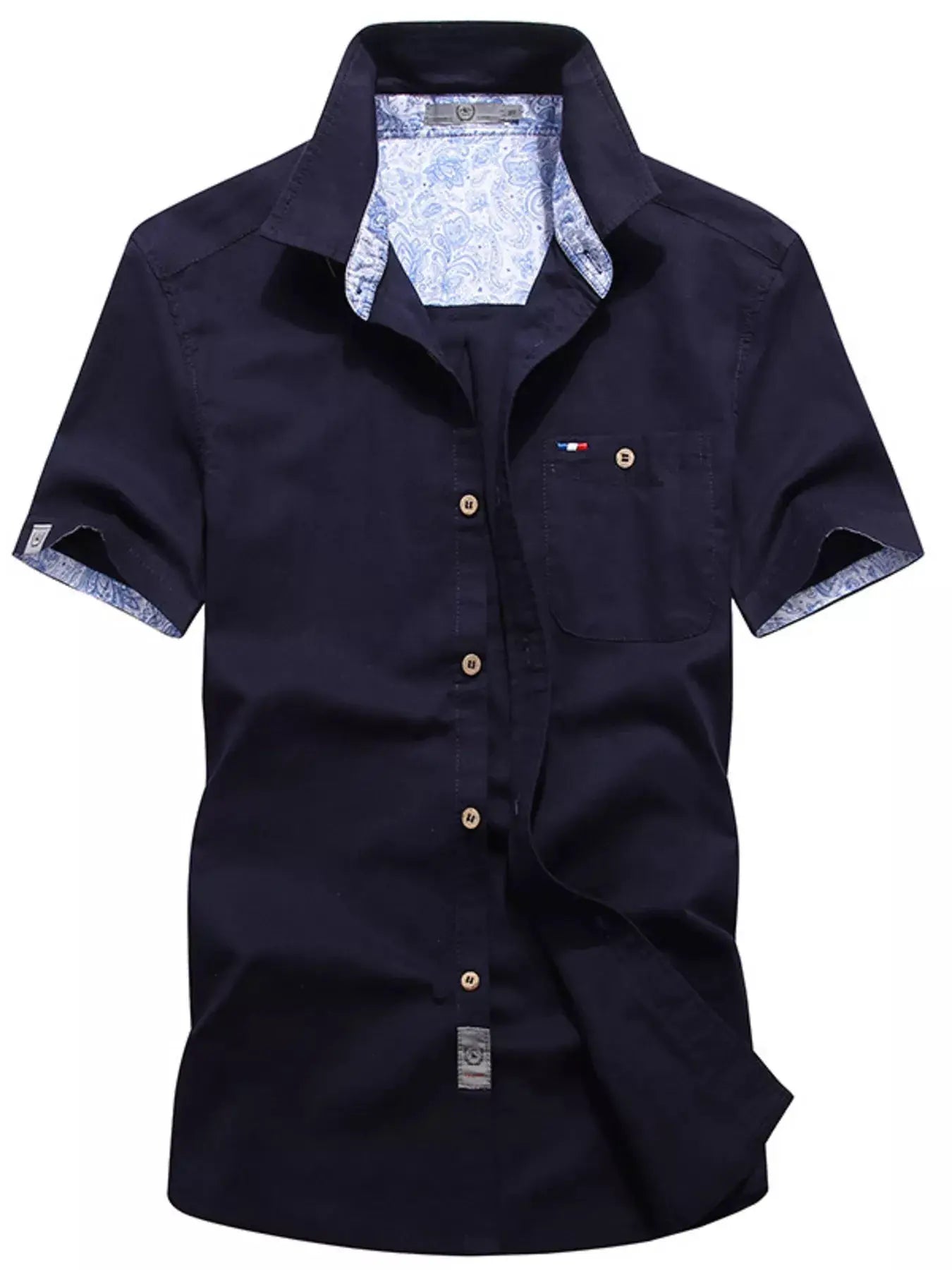 Men's Full Size Button Up Short-Sleeve Casual Shirt Plus Size by Trendsi