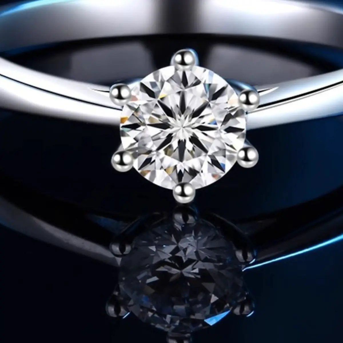 1 Carat Moissanite 925 Sterling Silver Ring by Trendsi