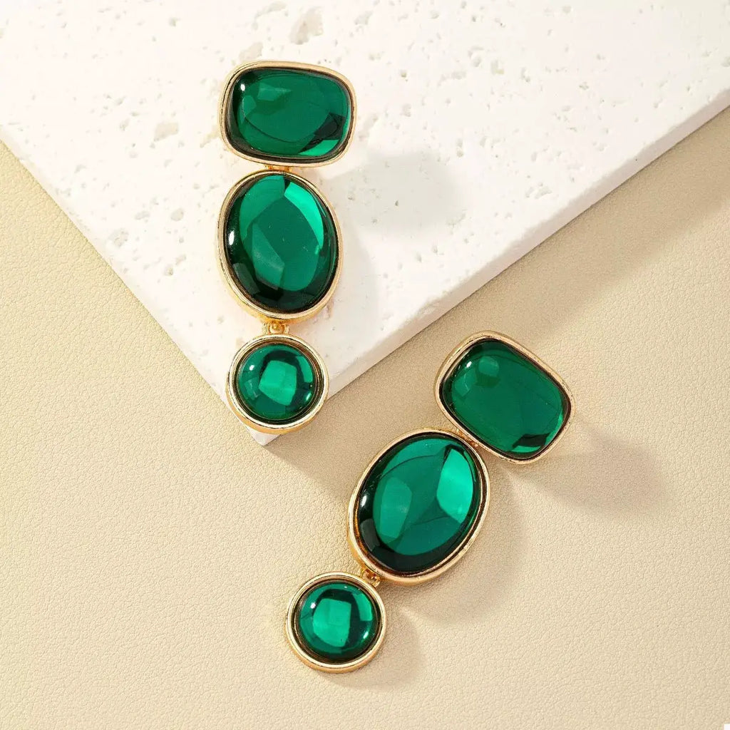 18K Gold-Plated Alloy Resin Drop Earrings by Trendsi