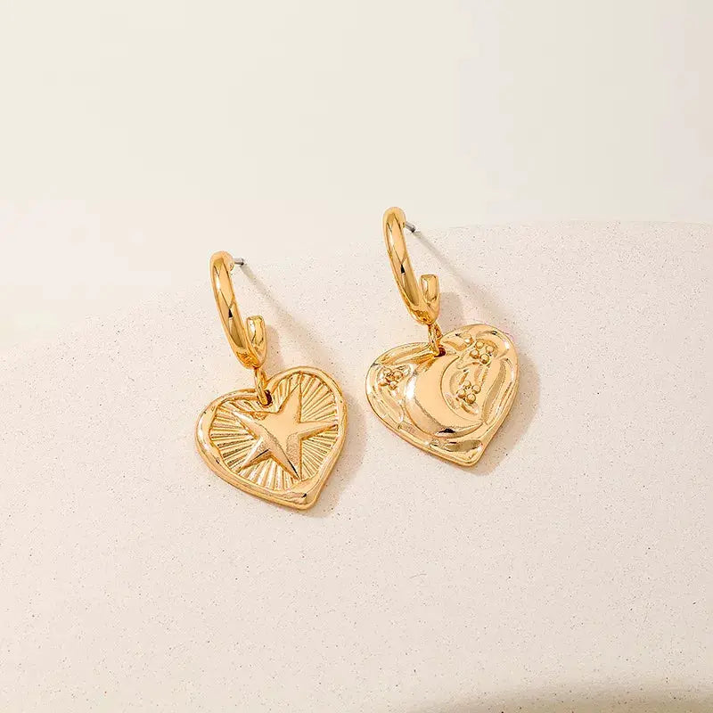 18K Gold-Plated Heart Earrings by Trendsi