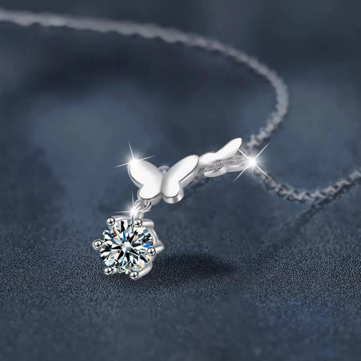 1 Carat Moissanite 925 Sterling Silver Pendant Necklace by Trendsi