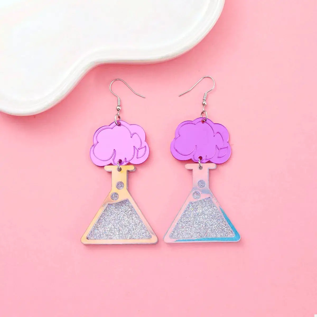 Funky Science Beaker Dangle Earrings by Trendsi