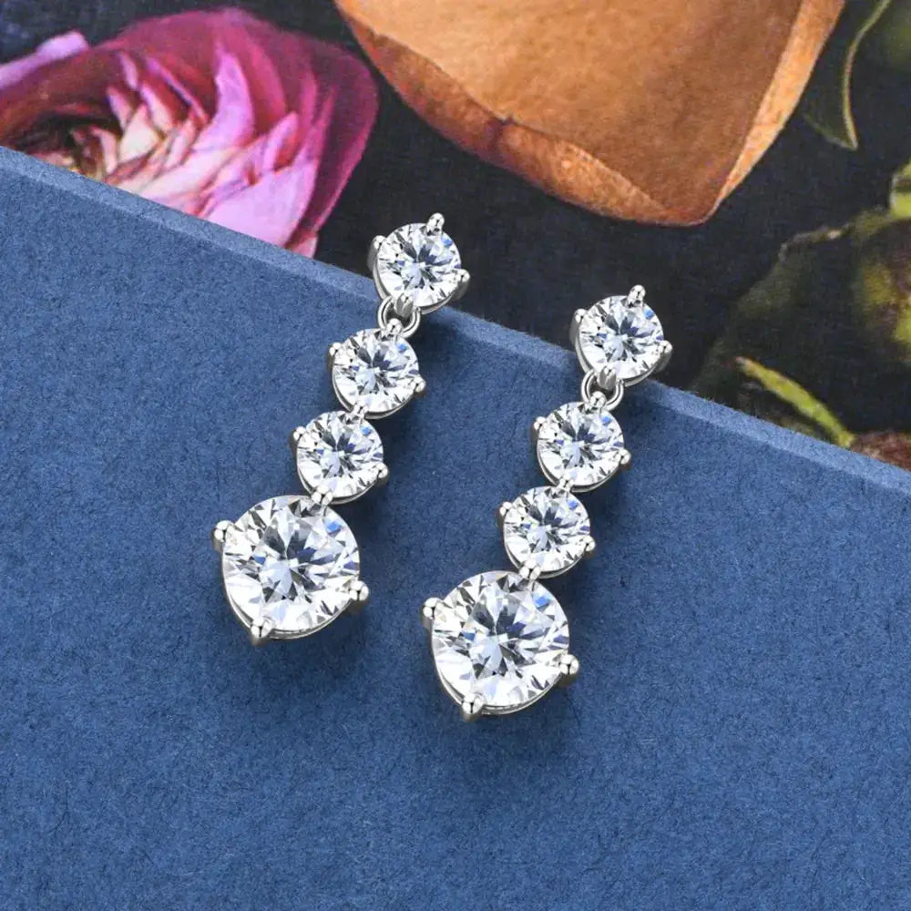 4 Carat Moissanite 925 Sterling Silver Earrings by Trendsi